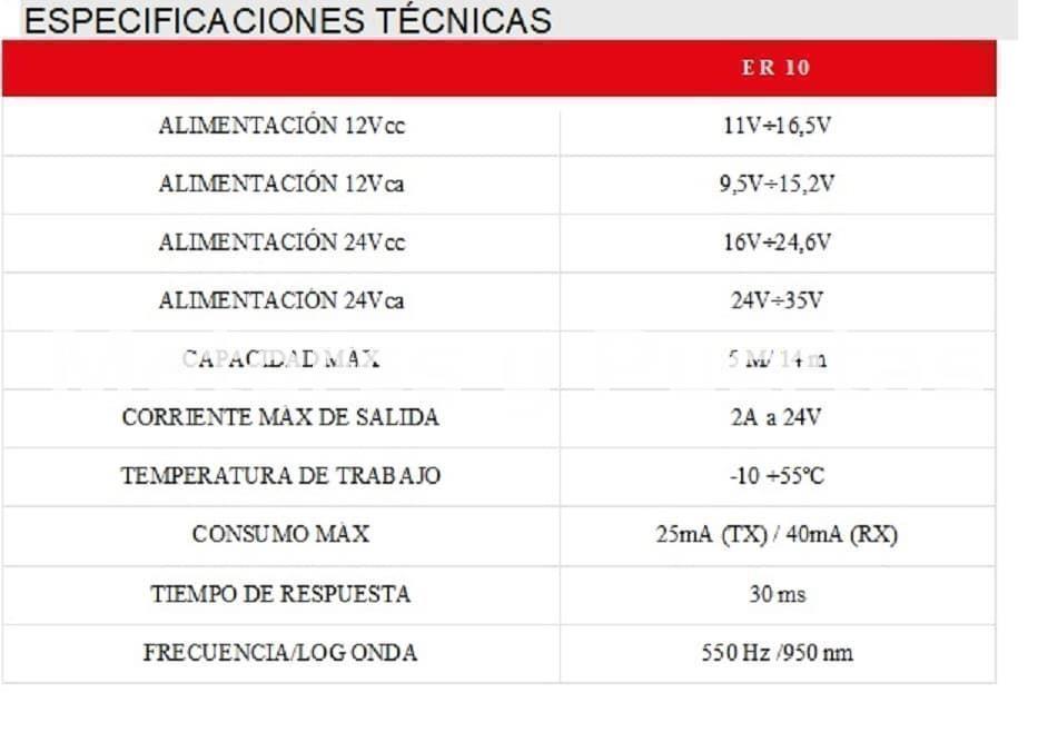 Aprimatic Fotocélula emisor/receptor ER10 - Imagen 2