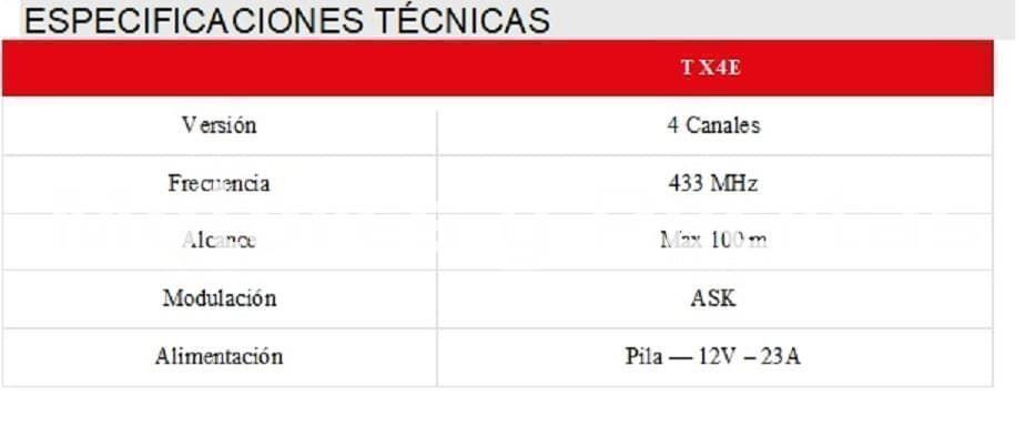 Aprimatic Telemando TX4E - Imagen 2