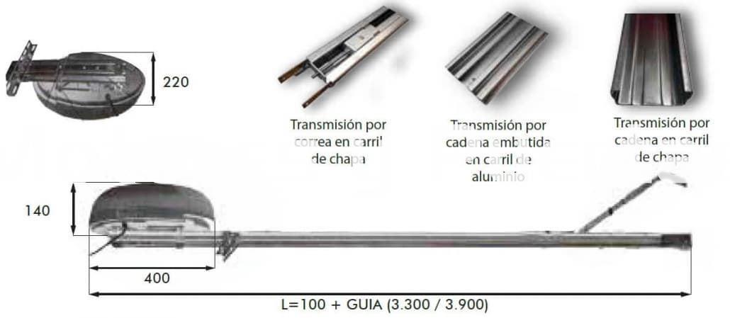 Kit Aprimatic Matic Box 1200 : motor Matic Box 1200 N + Guía + 2 Telemandos - Imagen 2