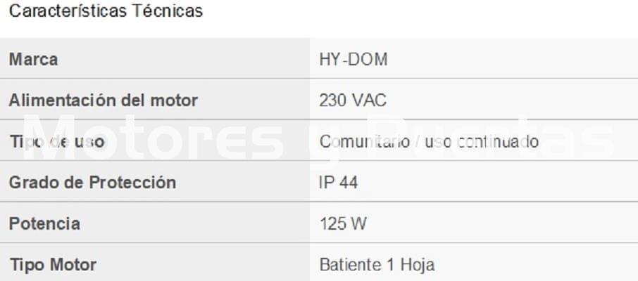 Kit Hy-dom 3LC Mod. D 400: motor Hy-dom 3LC Mod. D 400 + Cuadro universal + 2 Telemandos - Imagen 2